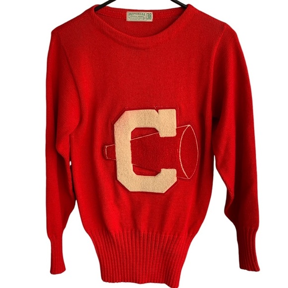 Vintage 50s Varsity High School Cheerleading Letterman Sweater Preppy Wool - Picture 1 of 4